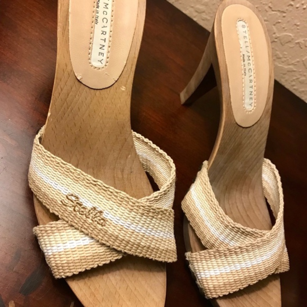 Stella McCartney wooden slide shoes, size 39